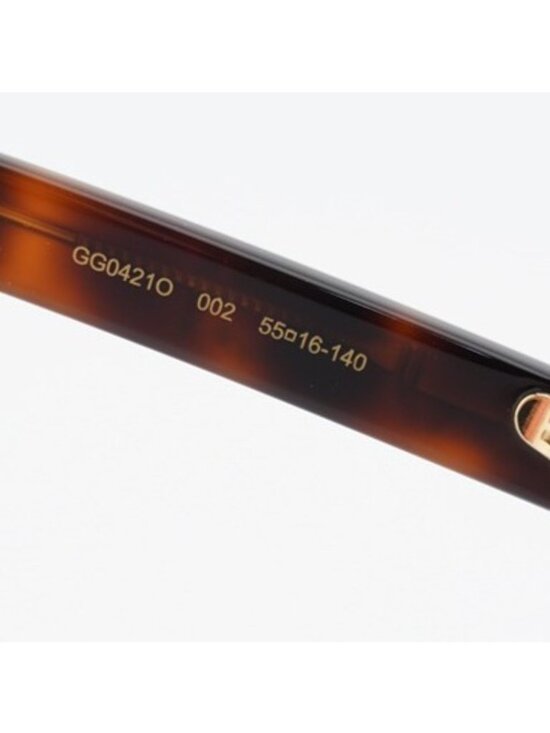 Gucci GG0421O 002 Eyeglasses Havana 55mm Cat Eye Frame main image 5